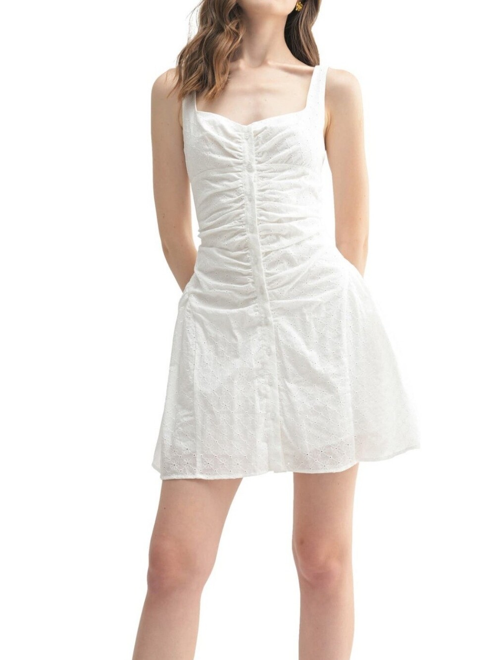 All In Favor Cotton Eyelet Mini Dress